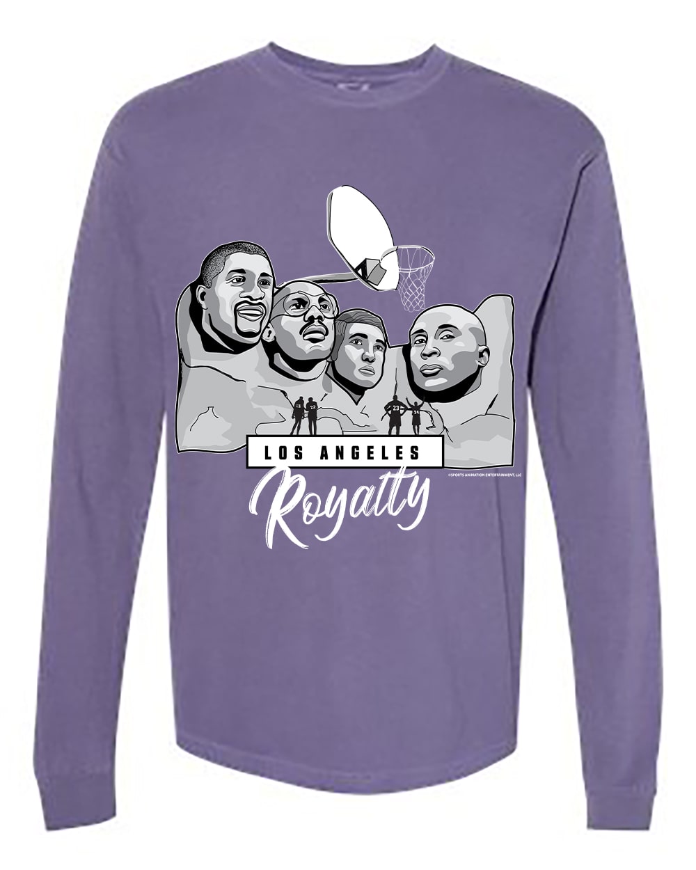 Basketball Los Angeles Royalty (Purple Long Sleeve Shirt) Mount Rushmore