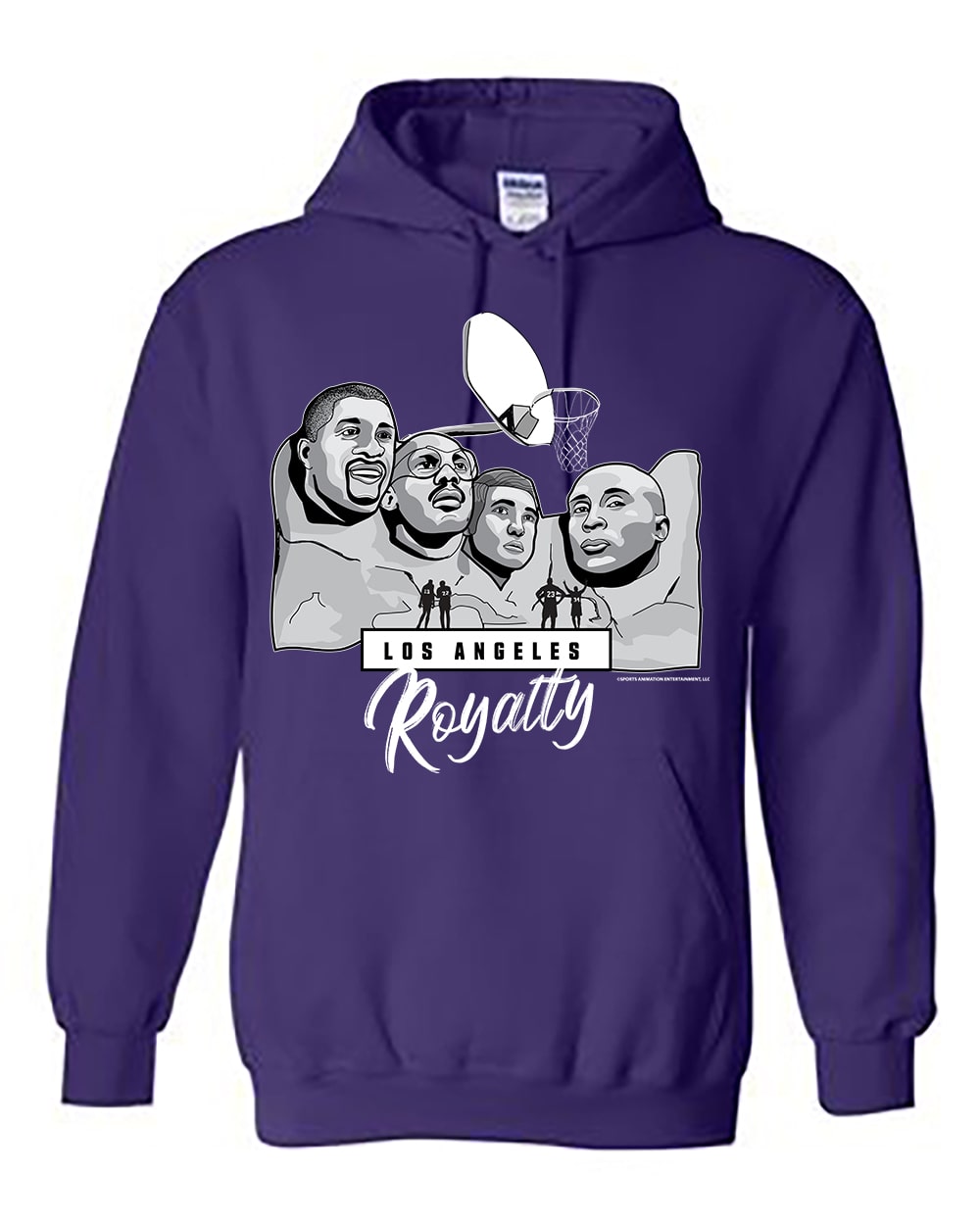 Basketball Los Angeles Royalty (Purple Heavy Duty Hoodie) Mount Rushmore