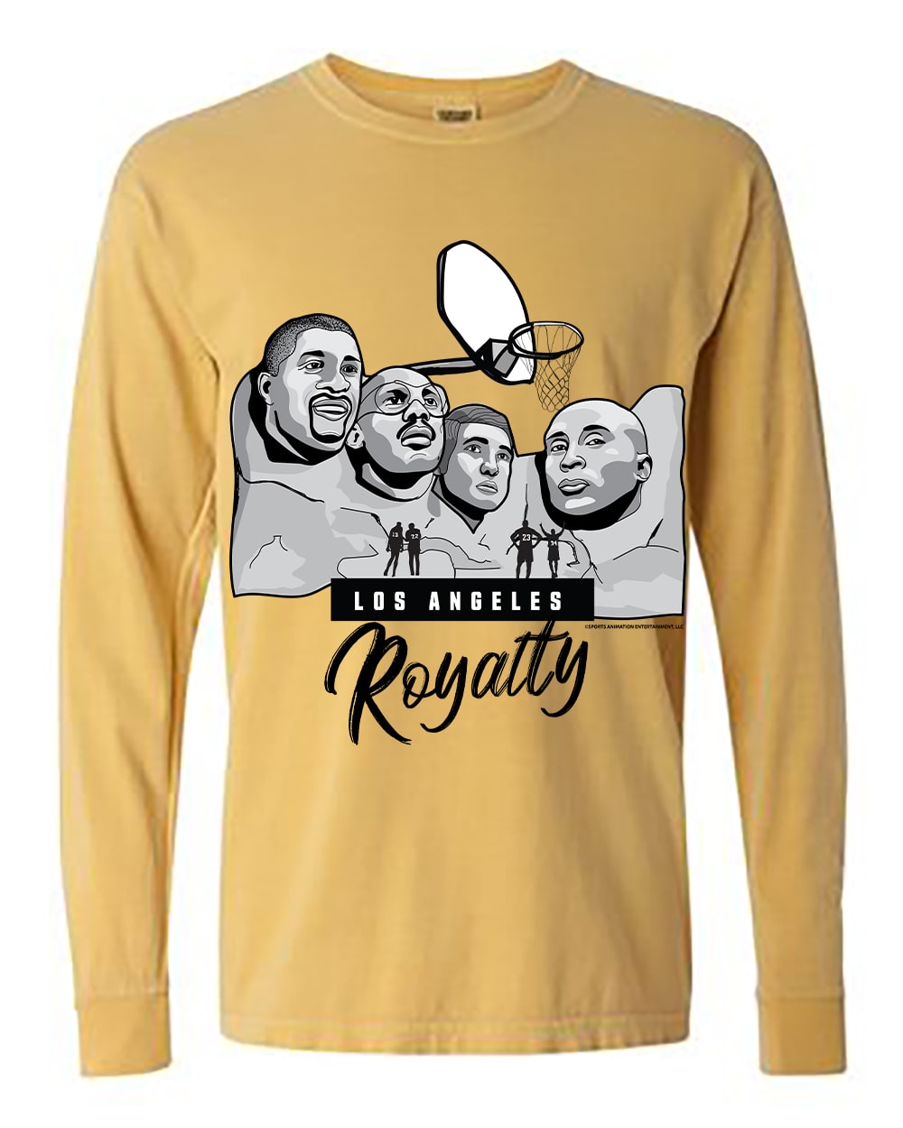 Basketball Los Angeles Royalty (Gold Long Sleeve Shirt) Mount Rushmore