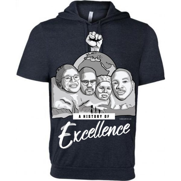 Mount Rushmore – Excellence (Black Short Sleeve Hoodie)