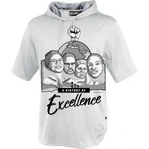 Mount Rushmore – Excellence (White Short Sleeve Hoodie)