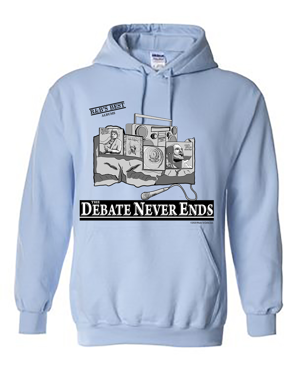 Mount Rushmore - R&B’s Best Albums (Light Blue Heavy Duty Hoodie)