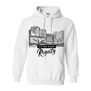 Mount Rushmore – Hip-Hop Album Royalty (White Heavy Duty Hoodie)