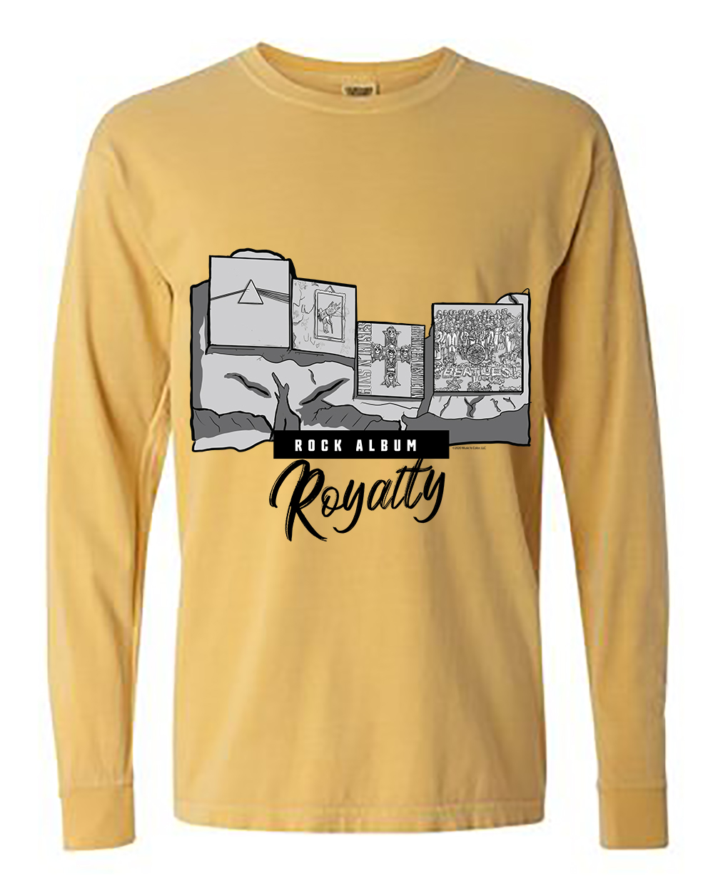 Mount Rushmore - Rock Album Royalty (Gold Long Sleeve Shirt)