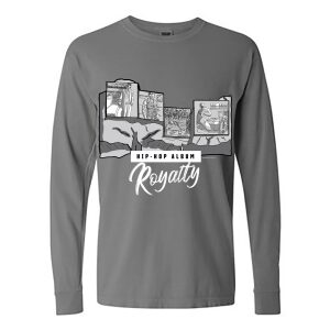Mount Rushmore – Hip-Hop Album Royalty (Gray Long Sleeve Shirt)
